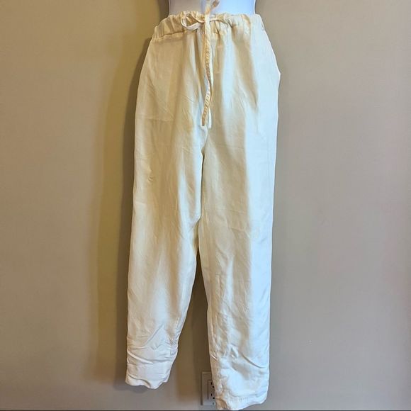 Vintage East West 100% Silk Printed Jogger Set Jacket Drawstring Pants Size L - Picture 12 of 15